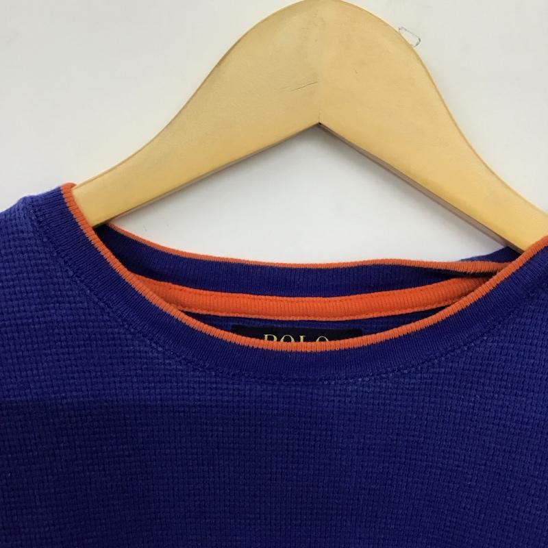 ポロラルフローレン POLO RALPH LAUREN カットソー 長袖 長袖カットソー クルーネックカットソー プリントカットソー L ロゴ、文字 青 / ブルー /  メンズ USED 古着 中古 10147497