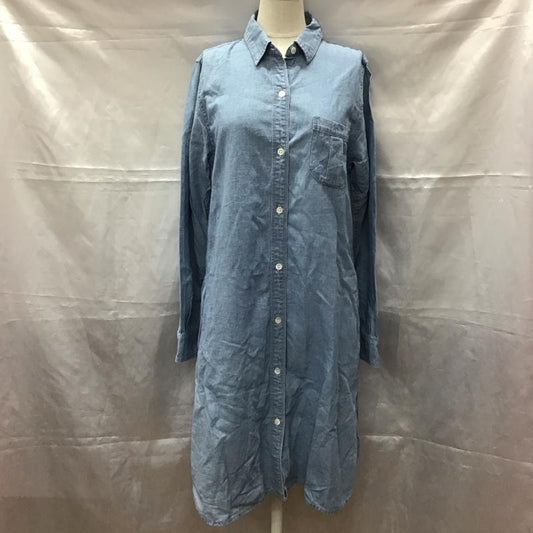 ブルーブルー BLUE BLUE ワンピース ロングスカート デニム シャツワンピース 無地 水色 / ライトブルー /  レディース USED 古着 中古 10112474