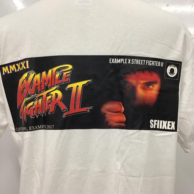 イグザンプル EXAMPLE Tシャツ 半袖 半袖カットソー プリントTシャツ クルーネックカットソー L プリント 白 / ホワイト /  メンズ USED 古着 中古 10117846