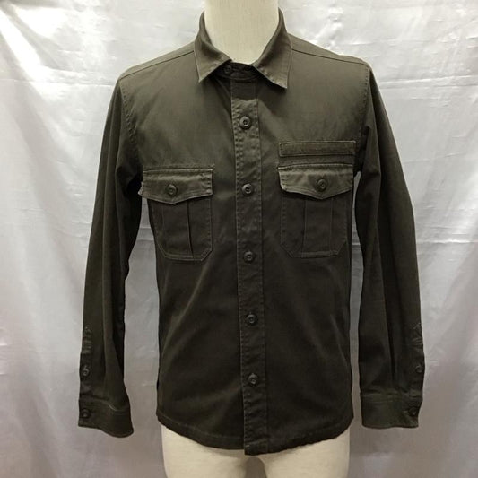 ナノユニバース nano・universe シャツ、ブラウス 長袖 NUC61SH0220DS ミリタリーシャツ S 無地 カーキ / カーキ /  メンズ USED 古着 中古 10122626