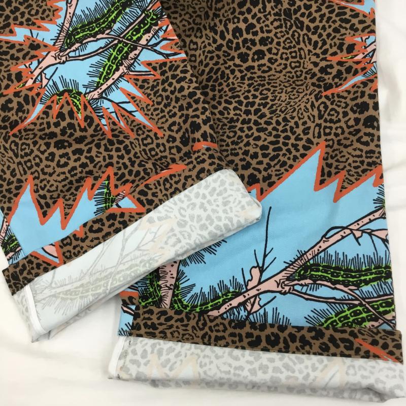 ブレインデット BRAIN DEAD パンツ ワークパンツ、ペインターパンツ M 総柄 茶 / ブラウン / X 橙 / オレンジ / X 青 / ブルー /  メンズ USED 古着 中古 10119969