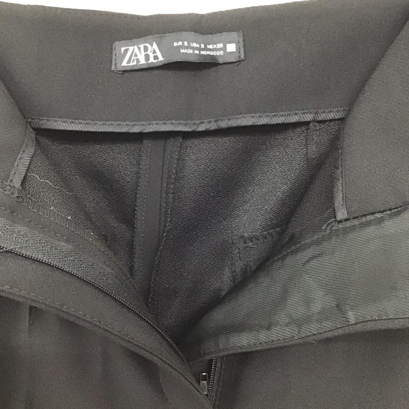 ザラ ZARA パンツ スラックス スラックスパンツ ワイドパンツ センタータックパンツ S 無地 黒 / ブラック /  レディース USED 古着 中古 10135578