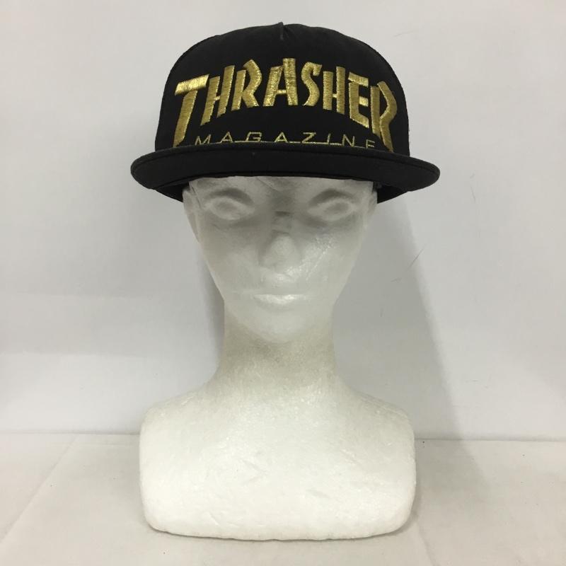 スラッシャー THRASHER 帽子 キャップ メッシュキャップ FREE ロゴ、文字 黒 / ブラック / X 金 / ゴールド /  メンズ USED 古着 中古 10140432