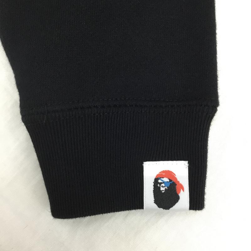 アベイシングエイプ A BATHING APE トレーナー 長袖 100cm ロゴ、文字 X プリント 黒 / ブラック /  ボーイズ USED 古着 中古 10134375