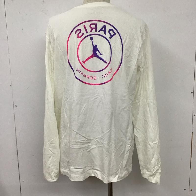 エアジョーダン AIR JORDAN カットソー 長袖 cz0794-100 PSGLSTシャツ 長袖カットソー クルーネック プリントTシャツ XXL プリント 白 / ホワイト /  メンズ USED 古着 中古 10127095