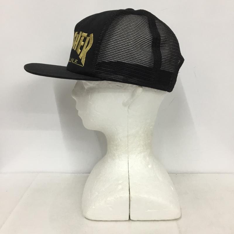 スラッシャー THRASHER 帽子 キャップ メッシュキャップ FREE ロゴ、文字 黒 / ブラック / X 金 / ゴールド /  メンズ USED 古着 中古 10140432