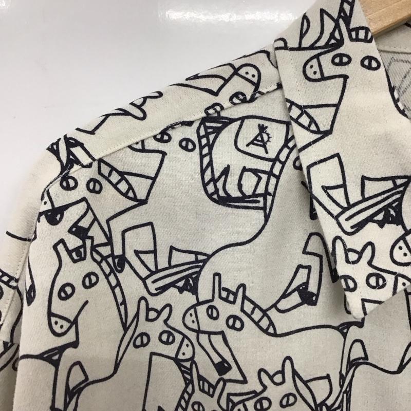 ゴースローキャラバン go slow caravan シャツ、ブラウス 長袖 長袖シャツ プリントシャツ カラーシャツ 5 プリント アイボリー / アイボリー /  メンズ USED 古着 中古 10147540