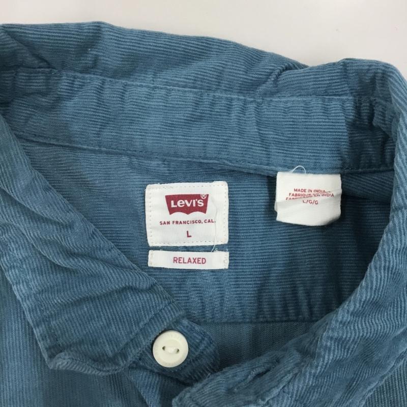 リーバイス Levi s シャツ、ブラウス 長袖 ワークシャツ コーデュロイ L 無地 水色 / ライトブルー /  メンズ USED 古着 中古 10119838