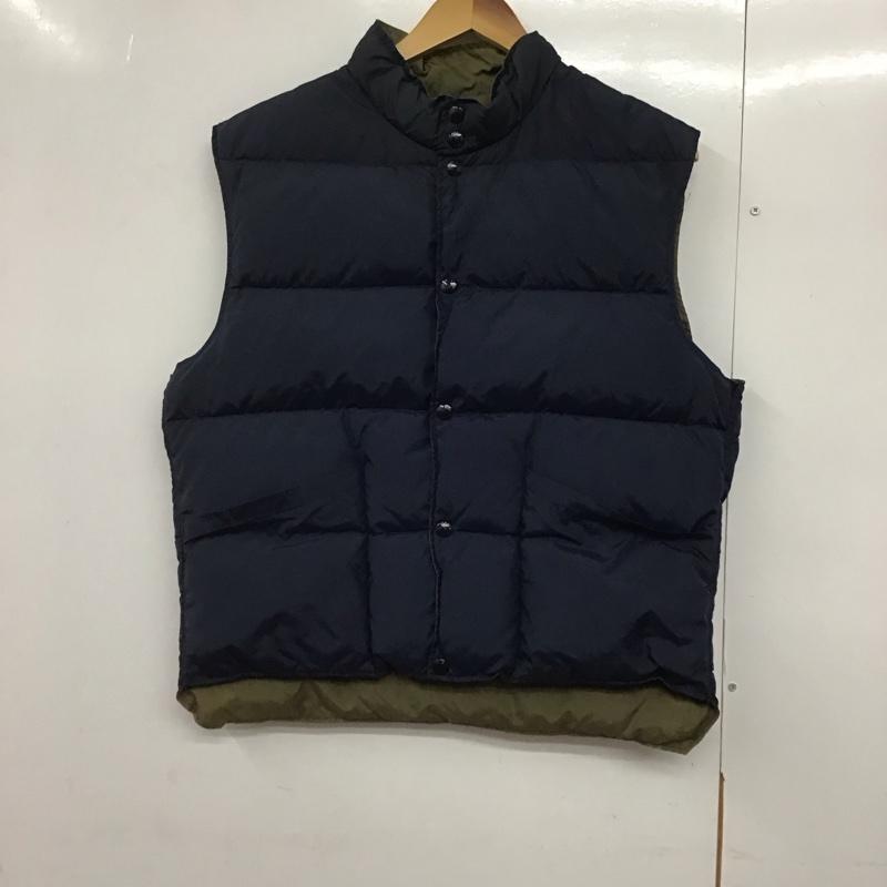 ショット schott ベスト ベスト ダウンベスト ノースリーブ 前ボタン M 無地 紺 / ネイビー /  メンズ USED 古着 中古 10142440