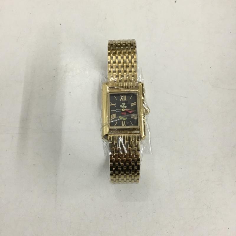 ディズニー Disney 腕時計 アナログ（クォーツ式） MTW-BLK import ミッキーマウス キャラクター 金 / ゴールド /  レディース USED 古着 中古 10145620