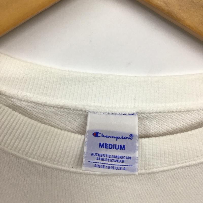 チャンピオン Campion トレーナー 長袖 M プリント 白 / ホワイト /  メンズ USED 古着 中古 10131933