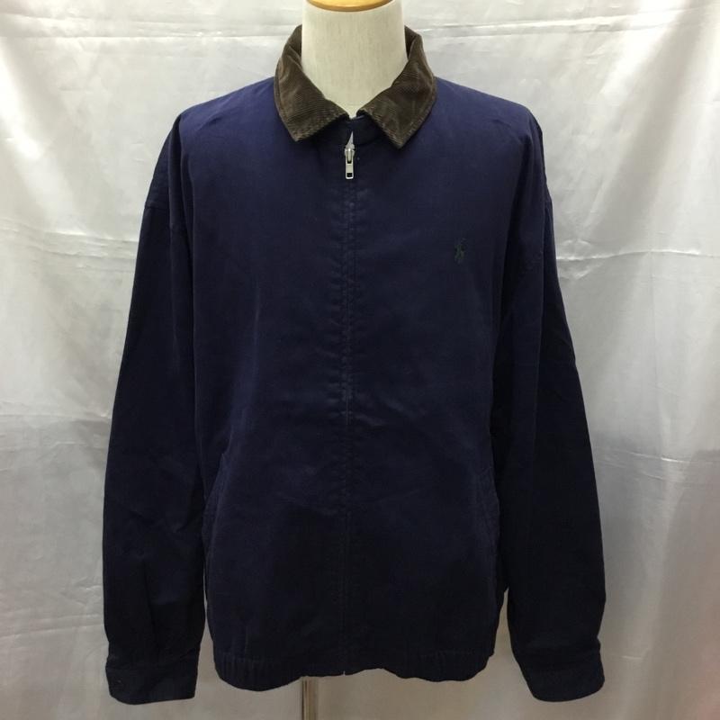 ポロバイラルフローレン Polo by RALPH LAUREN ジャケット、上着 ジャンパー、ブルゾン ジップアップジャケット ジャンパー ジャケット カジュアルジャケット アウター XL ロゴ、文字 紺 / ネイビー /  メンズ USED 古着 中古 10114050