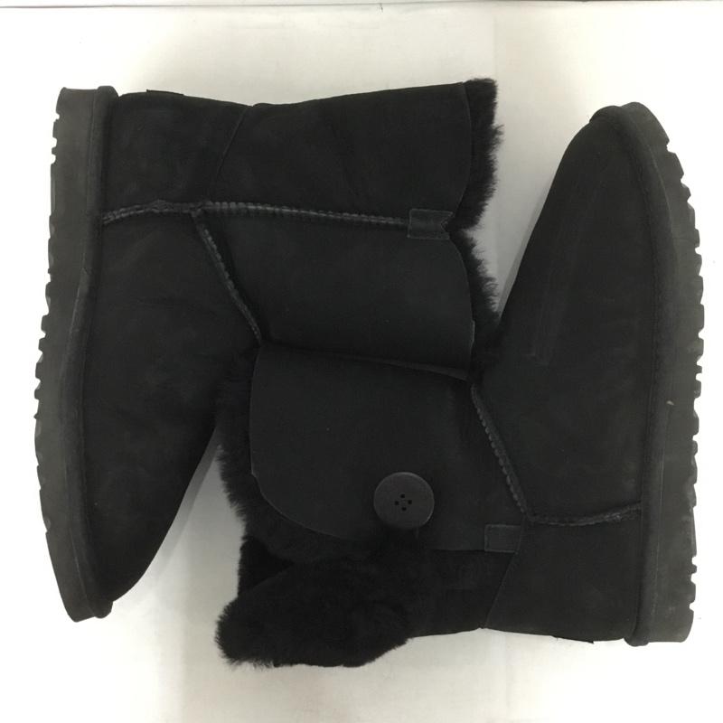 アグ UGG ブーツ 一般 5803 BAILEY BUTTON ベイリーボタンムートンブーツ 25cm 25.0cm 無地 黒 / ブラック /  レディース USED 古着 中古 10143925