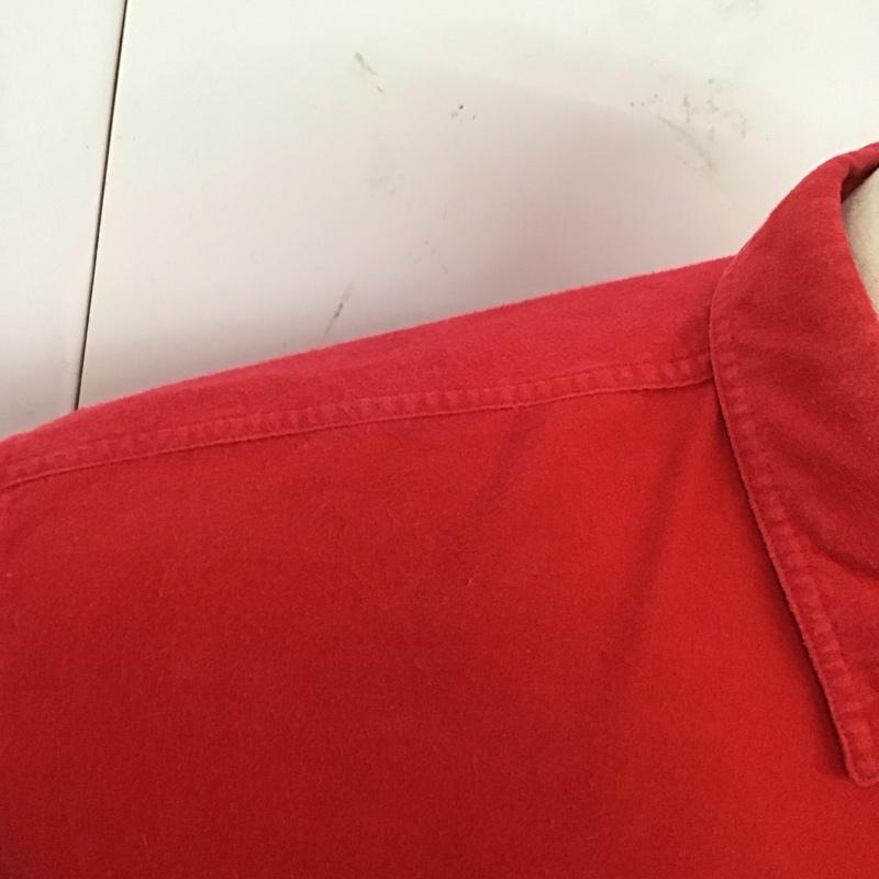 古着 USED シャツ、ブラウス 長袖 長袖シャツ カラーシャツ ポケットシャツ 長袖カットソー 古着 M 無地 赤 / レッド /  メンズ USED 古着 中古 10123781