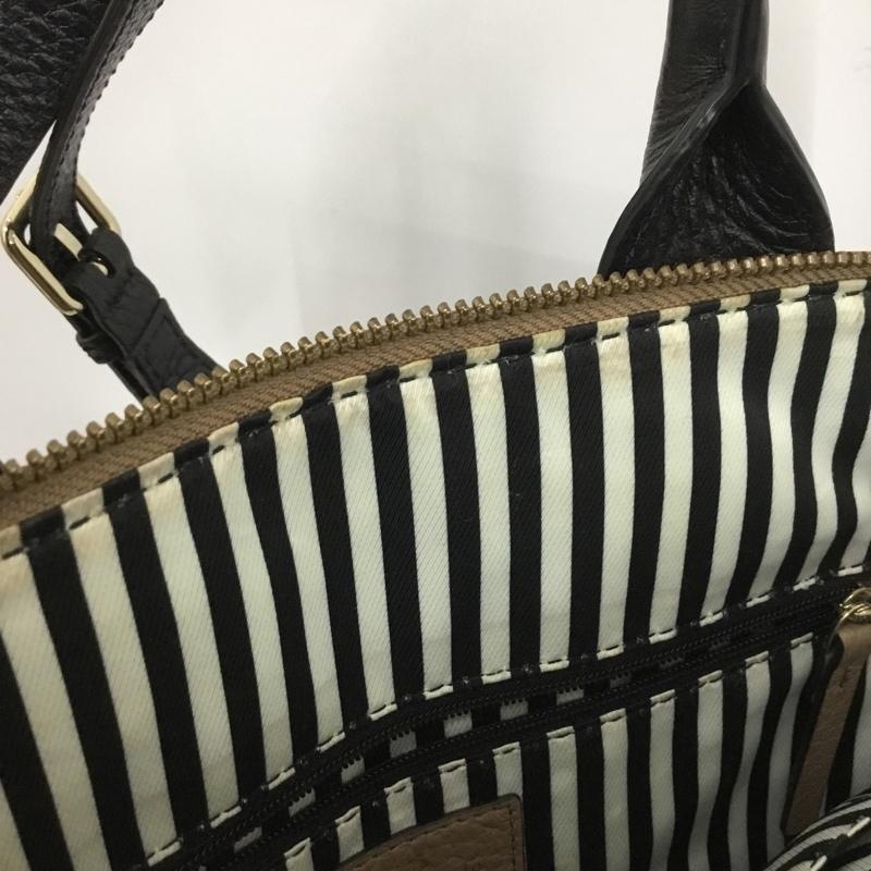 ケイトスペード Kate Spade ハンドバッグ ハンドバッグ バイカラー ショルダー 2WAY ロゴ、文字 黒 / ブラック / X ベージュ / ベージュ /  レディース USED 古着 中古 10148462