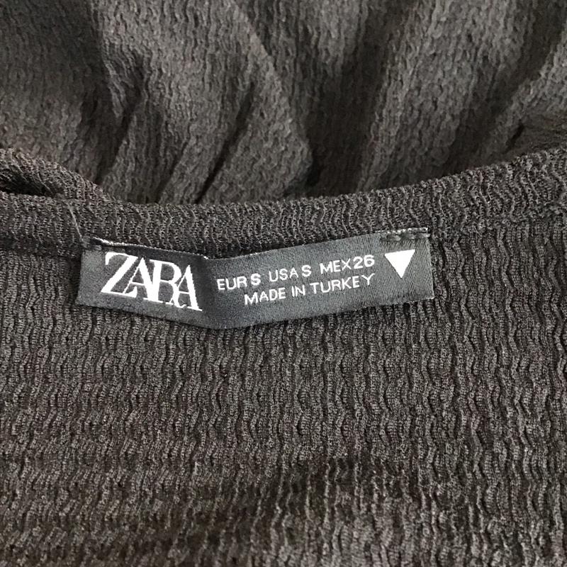 ザラ ZARA ワンピース ロングスカート 5039 945 800 長袖 Vネック S 刺繍 黒 / ブラック /  レディース USED 古着 中古 10115907