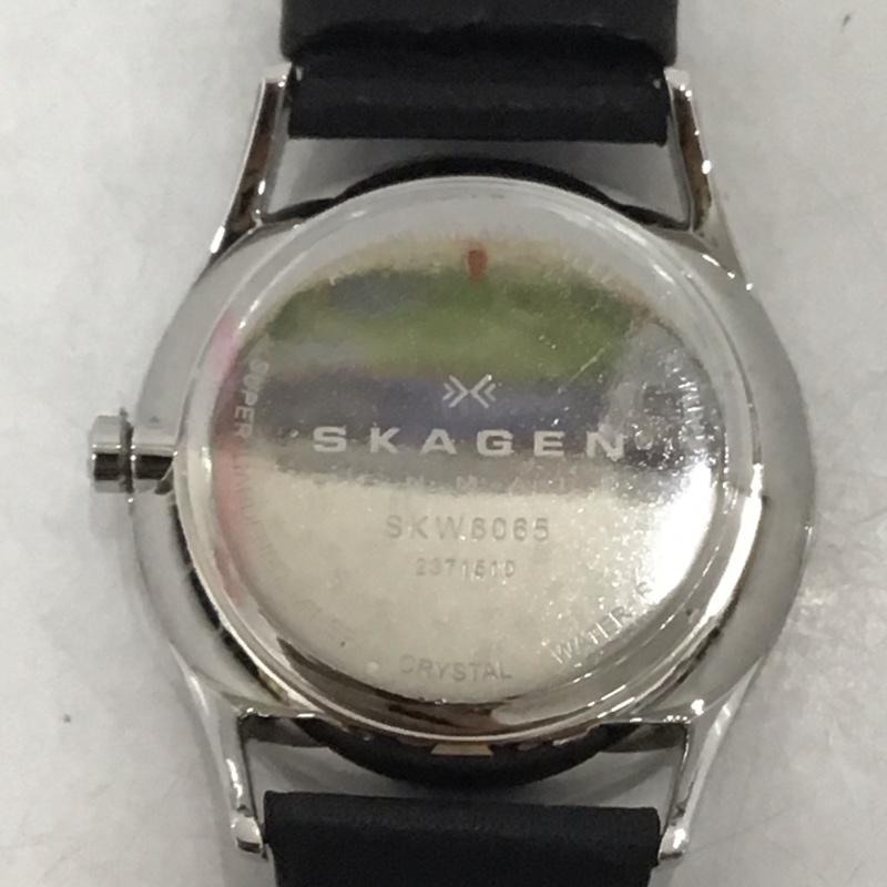 スカーゲン SKAGEN 腕時計 アナログ（クォーツ式） SKW6065 レザー 箱有 ロゴ、文字 黒 / ブラック /  メンズ USED 古着 中古 10134342