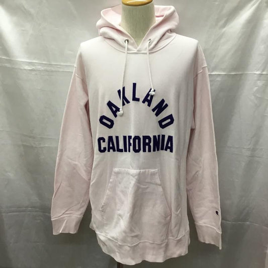 チャンピオン Champion トレーナー 長袖 XL ロゴ、文字 桃 / ピンク /  メンズ USED 古着 中古 10112810