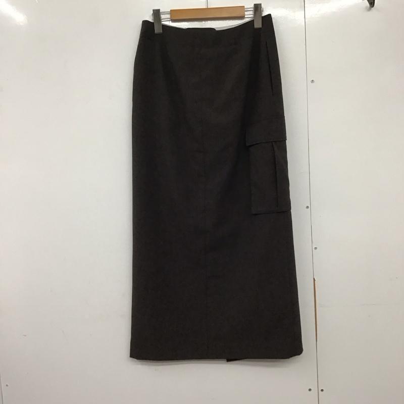 スローブイエナ SLOBE IENA スカート ロングスカート ロングスカート タイトスカート ジップアップスリット 38インチ 無地 茶 / ブラウン /  レディース USED 古着 中古 10142722