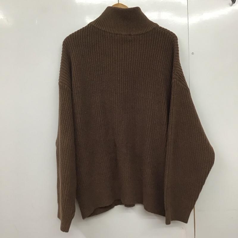 ウィム バイ リドム WYM LIDNM ニット、セーター 長袖 WYkn589 HALF ZIP AZE KNIT WYM M 無地 茶 / ブラウン /  メンズ USED 古着 中古 10144712
