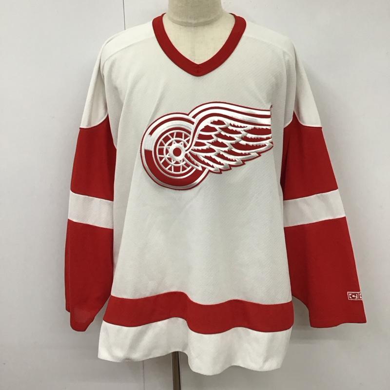 古着 USED カットソー 長袖 ホッケーシャツ Vネックカットソー ロングスリーブカットソー プリントTシャツ XXL ロゴ、文字 白 / ホワイト / X 赤 / レッド /  メンズ USED 古着 中古 10119955