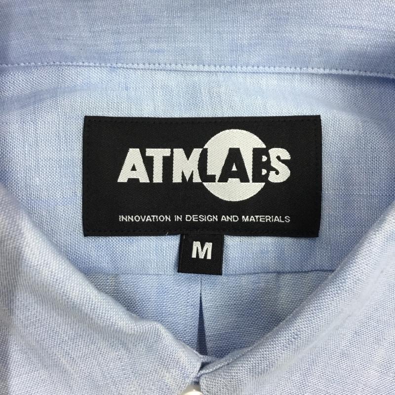 アトモスラボ ATMOS LAB シャツ、ブラウス 長袖 長袖シャツ カラーシャツ ポケットシャツ 長袖カットソー ボタンダウンシャツ M 無地 青 / ブルー /  メンズ USED 古着 中古 10117697