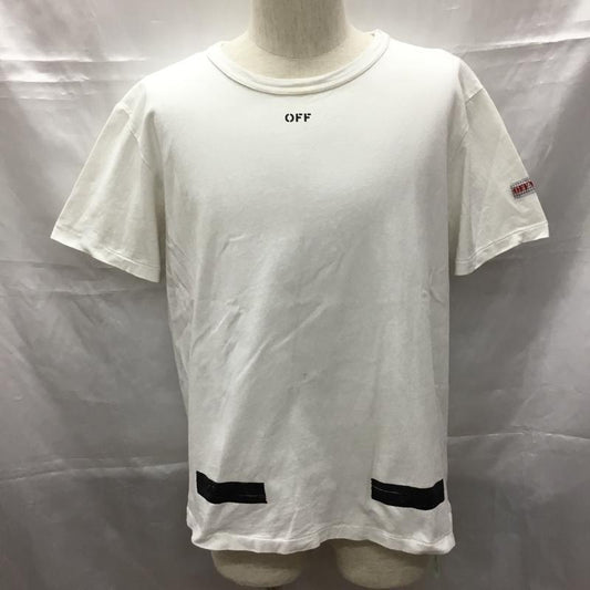 オフホワイト Off-White Tシャツ 半袖 半袖カットソー プリントTシャツ クルーネックカットソー M ロゴ、文字 白 / ホワイト /  メンズ USED 古着 中古 10109329