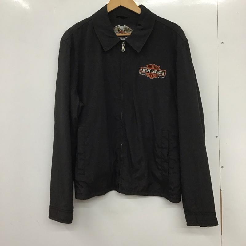ハーレーダビッドソン Harley-Davidson ジャケット、上着 ジャケット、ブレザー ジップアップジャケット アウター 古着 L ロゴ、文字 黒 / ブラック /  メンズ USED 古着 中古 10133142