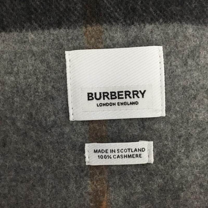 バーバリー BURBERRY マフラー マフラー カシミア フリンジ 8016395 チェック 灰 / グレー / X 黒 / ブラック / X 白 / ホワイト / X ベージュ / ベージュ /  レディース USED 古着 中古 10123635