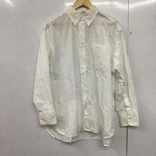 ミラオーウェン Mila Owen シャツ、ブラウス 長袖 長袖シャツ 無地シャツ カラーシャツ ボタンダウンシャツ 1 無地 白 / ホワイト /  レディース USED 古着 中古 10142698