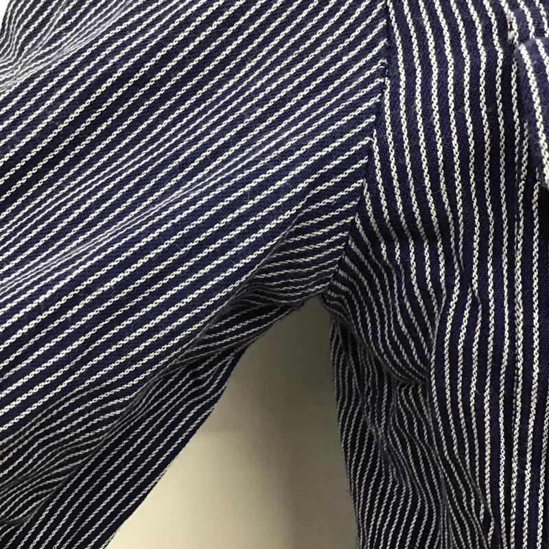 古着 USED シャツ、ブラウス 長袖 長袖シャツ カラーシャツ ポケットシャツ 長袖カットソー otscher 古着 46 ストライプ 紺 / ネイビー /  メンズ USED 古着 中古 10124493