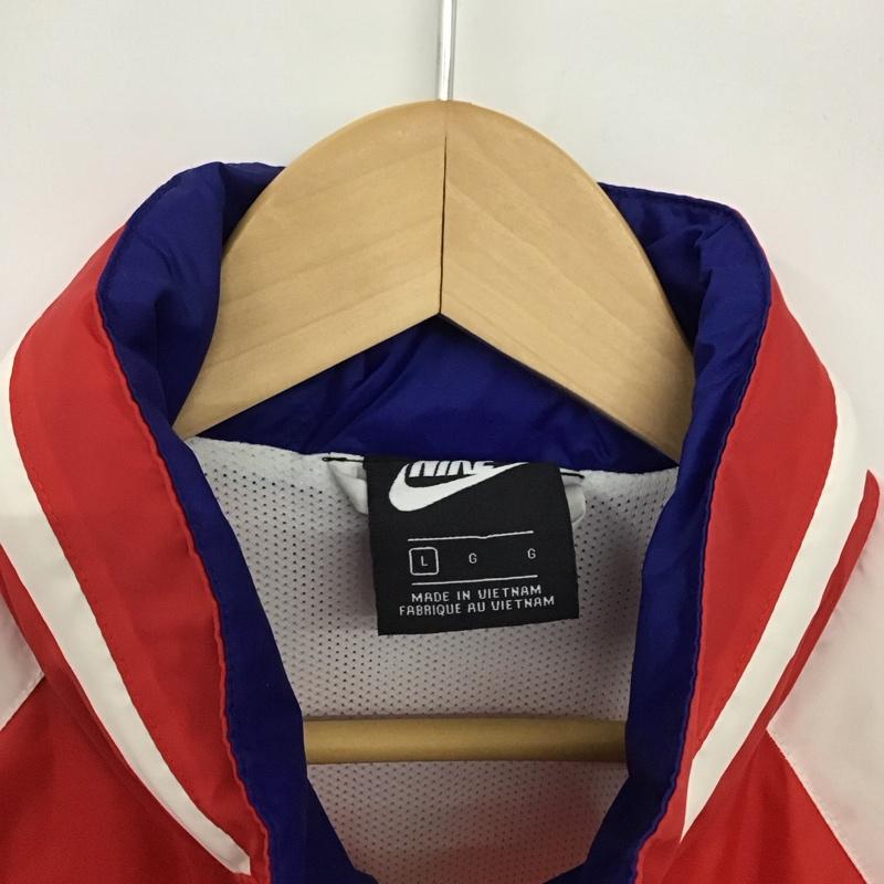 ナイキ NIKE ジャケット、上着 ジャンパー、ブルゾン ar2210-438 ウィンドランナージャケット ナイロンジャケット ジップアップジャケット L ロゴ、文字 白 / ホワイト / X 青 / ブルー / X 赤 / レッド /  メンズ USED 古着 中古 10145933