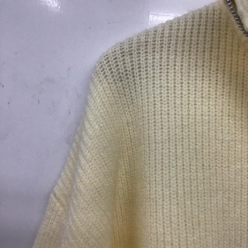 アメリカンホリック AMERICAN HOLIC ニット、セーター 長袖 長袖ニットカットソー スタンドネック セーター ジップアップ L 無地 アイボリー / アイボリー /  レディース USED 古着 中古 10147679