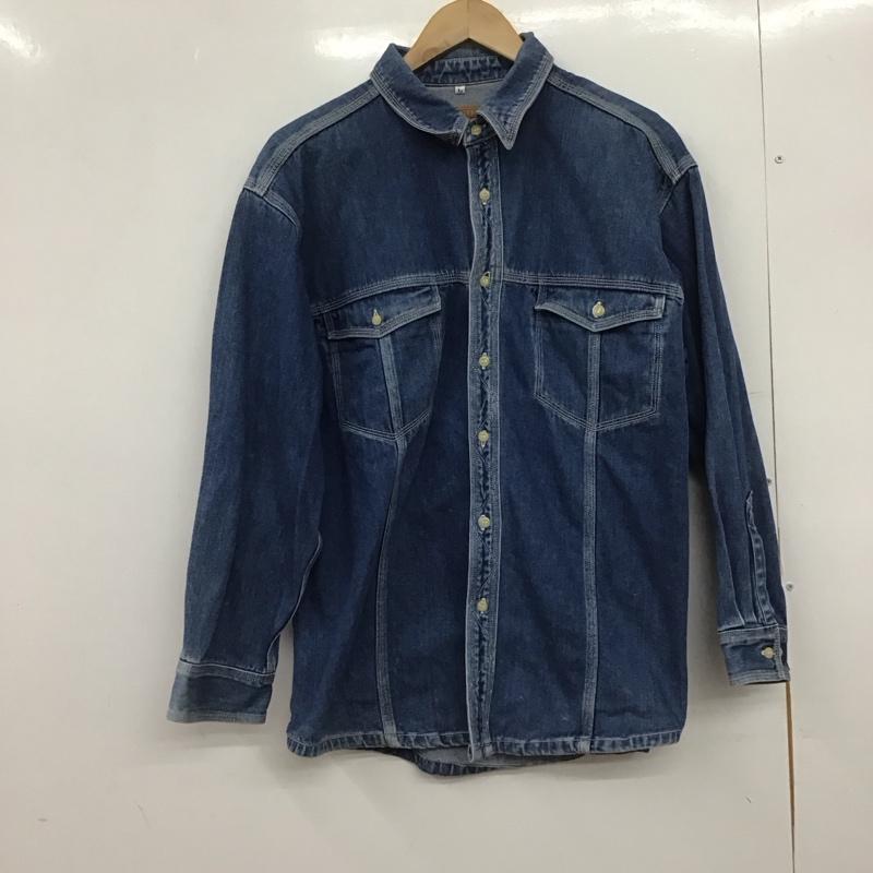 古着 USED シャツ、ブラウス 長袖 長袖シャツ 無地シャツ カラーシャツ デニムシャツ L 無地 インディゴ / インディゴ /  メンズ USED 古着 中古 10148985