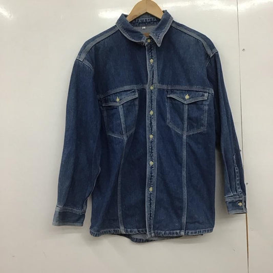 古着 USED シャツ、ブラウス 長袖 長袖シャツ 無地シャツ カラーシャツ デニムシャツ L 無地 インディゴ / インディゴ /  メンズ USED 古着 中古 10148985