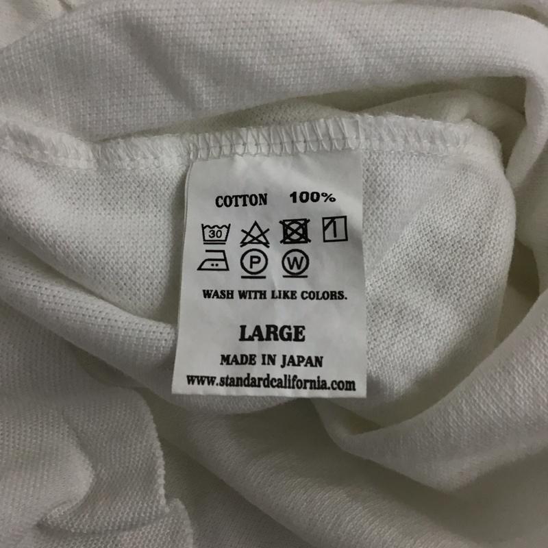 スタンダード カリフォルニア STANDARD CALIFORNIA ポロシャツ 半袖 L 無地 白 / ホワイト /  メンズ USED 古着 中古 10131060
