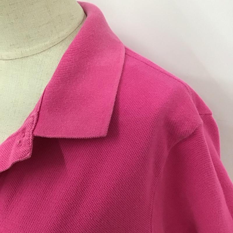 ラルフローレン RALPHLAUREN ポロシャツ 半袖 半袖ポロシャツ カラーシャツ 半袖カットソー L ロゴ、文字 桃 / ピンク /  レディース USED 古着 中古 10116319