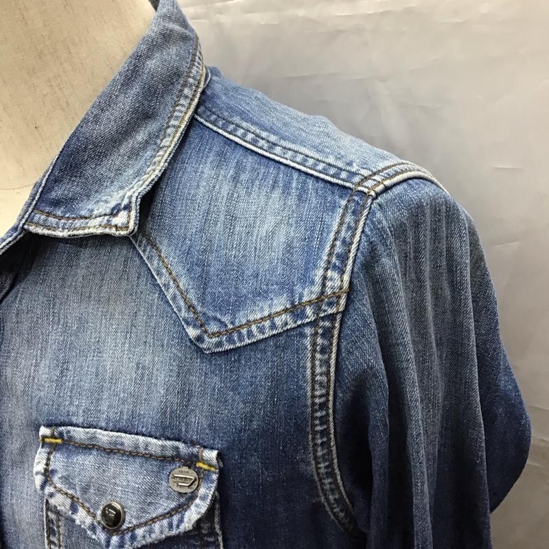 ディーゼル DIESEL シャツ、ブラウス 長袖 長袖シャツ デニムシャツ カジュアルシャツ カラーシャツ S 無地 インディゴ / インディゴ /  メンズ USED 古着 中古 10116193