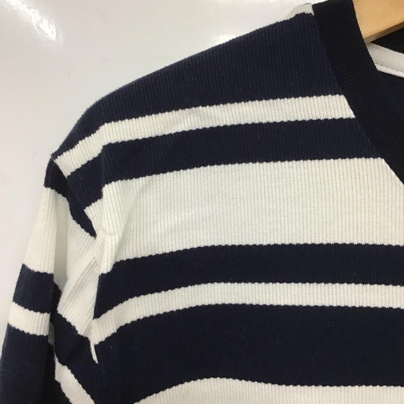 ブラックレーベルクレストブリッジ BLACK LABEL CRESTBRIDGE カットソー 長袖 長袖カットソー ボーダープリントカットソー クルーネック M ボーダー柄 白 / ホワイト / X 紺 / ネイビー /  メンズ USED 古着 中古 10132301