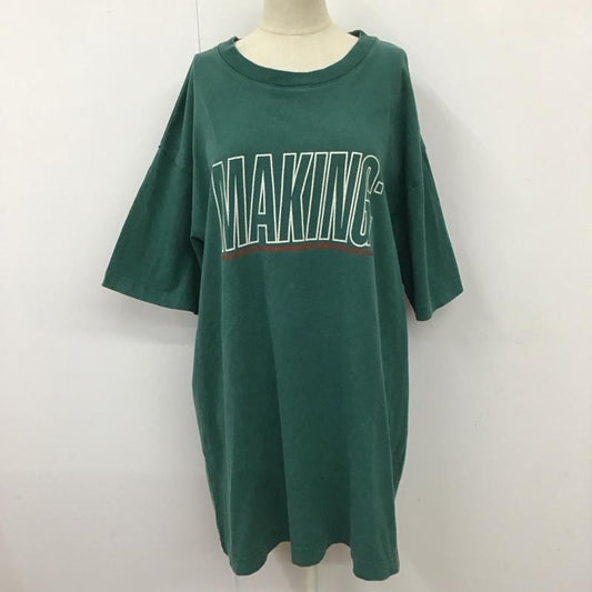 マウジー MOUSSY Tシャツ 半袖 010baq90-5550 MAKINGTSJ 半袖カットソー プリントTシャツ FREE ロゴ、文字 緑 / グリーン /  レディース USED 古着 中古 10116317