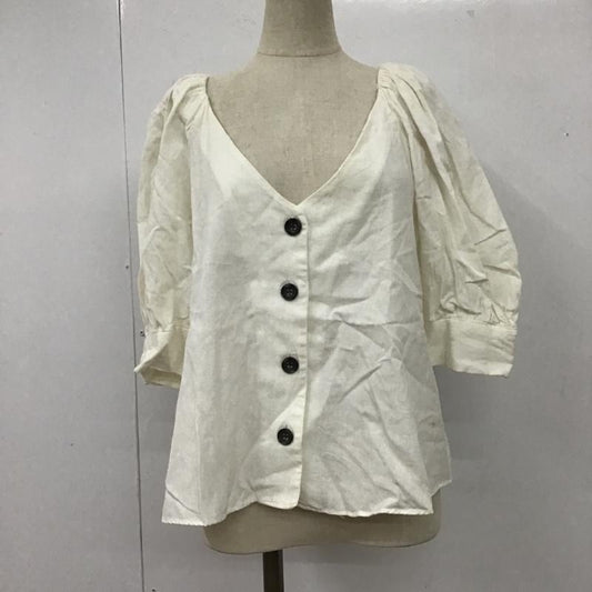 ザラ ZARA シャツ、ブラウス 半袖 M 無地 オフホワイト / オフホワイト /  レディース USED 古着 中古 10105892