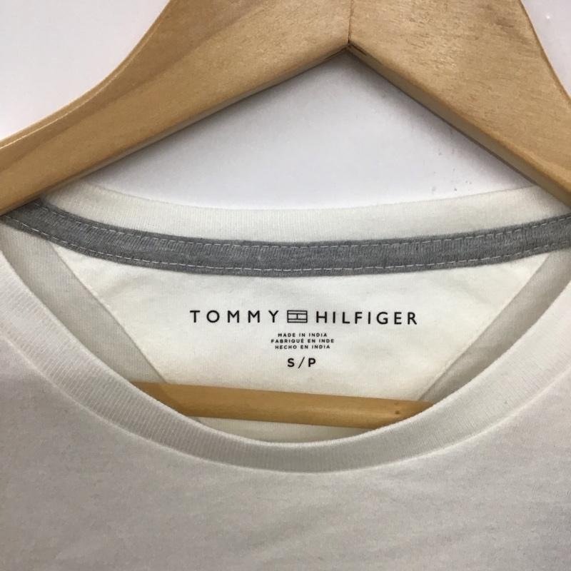 トミーヒルフィガー TOMMY HILFIGER カットソー 長袖 長袖カットソー プリントカットソー クルーネック S ロゴ、文字 白 / ホワイト /  メンズ USED 古着 中古 10132568