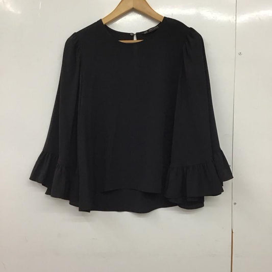 ザラベーシック ZARA BASIC シャツ、ブラウス 七分袖 XS 無地 黒 / ブラック /  レディース USED 古着 中古 10150046