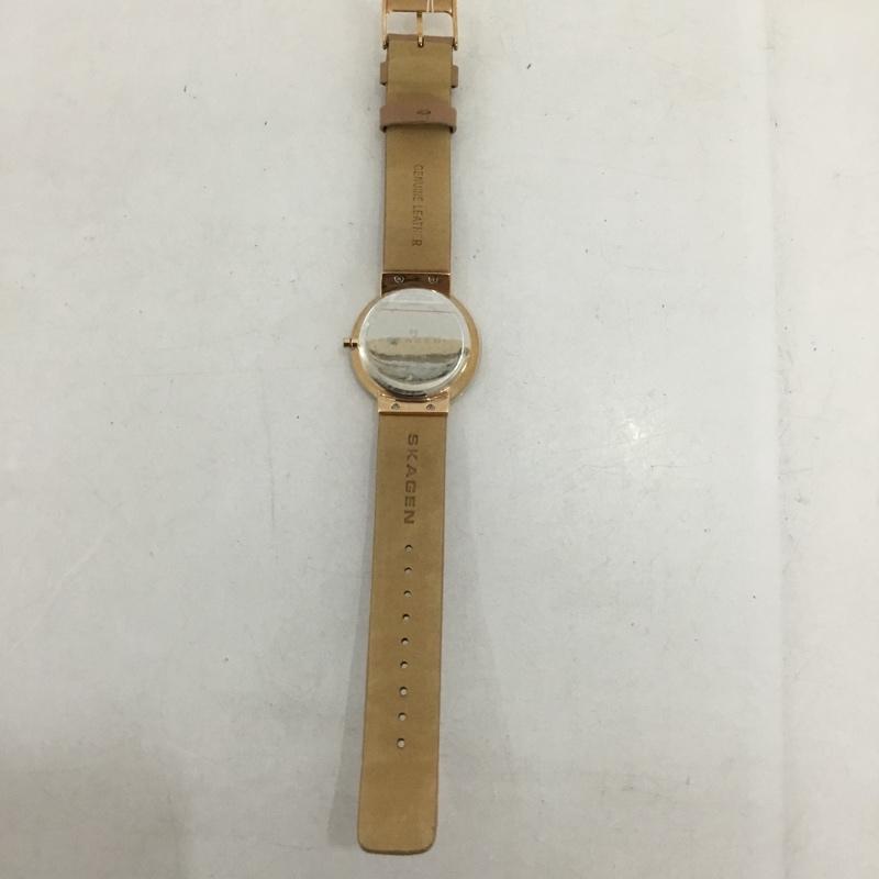 スカーゲン SKAGEN 腕時計 アナログ（クォーツ式） SKW2168 レザーベルト ロゴ、文字 ベージュ / ベージュ /  レディース USED 古着 中古 10135183