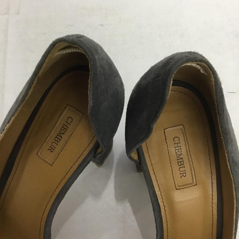 チェンバー CHEMBUR パンプス パンプス C64120-01MI ポインテッドトゥ 36 1/2 箱有 無地 灰 / グレー /  レディース USED 古着 中古 10133914