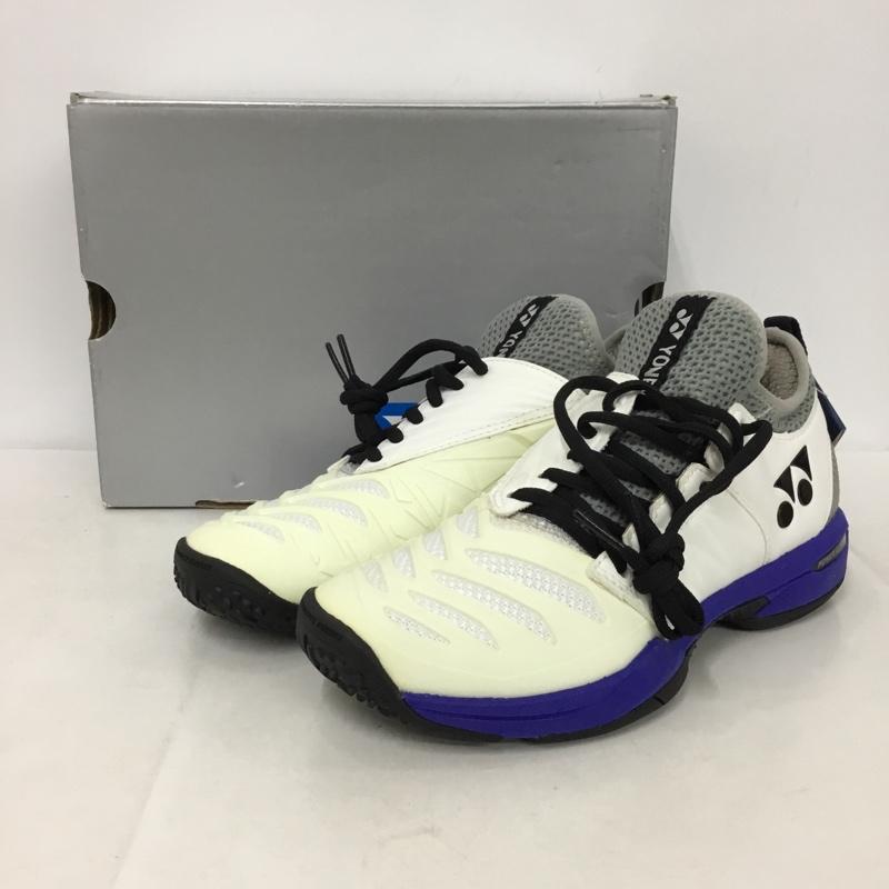 ヨネックス YONEX スニーカー スニーカー SHTF3MGC パワークッションフュージョンレブ3メンGC テニスシューズ 箱有 23.5cm 23.5cm ロゴ、文字 白 / ホワイト / X 青 / ブルー / X 灰 / グレー /  レディース USED 古着 中古 10147962