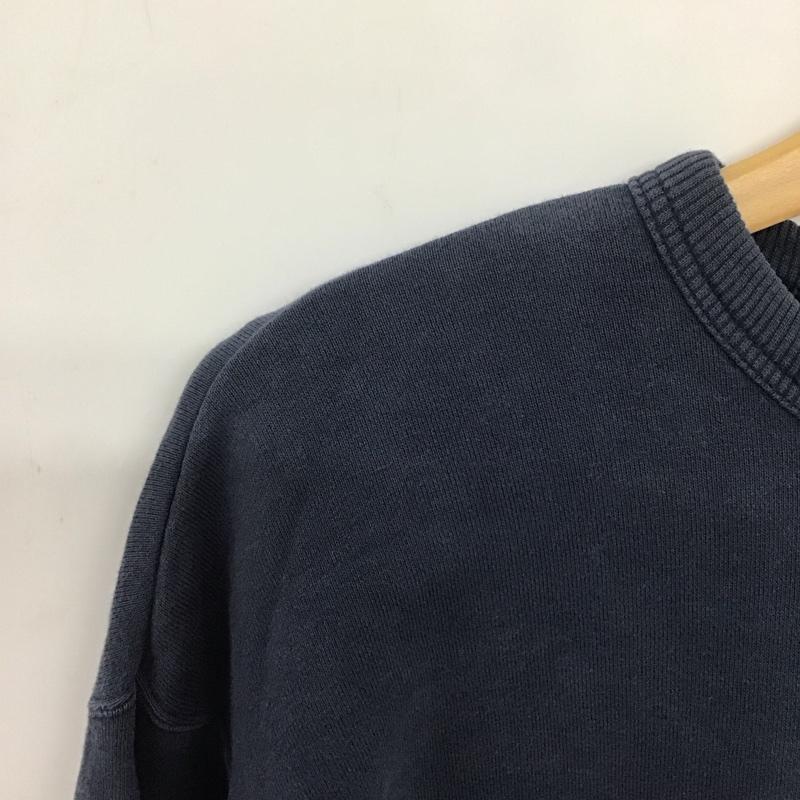 ヘインズ HANES トレーナー 長袖 長袖トレーナー スウェット クルーネック プルオーバー L ロゴ、文字 紺 / ネイビー /  メンズ USED 古着 中古 10139811