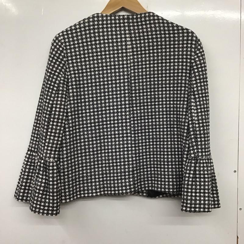 ザラ ZARA ジャケット、上着 ジャケット、ブレザー 2257 638 064 ノーカラー S ストライプ 白 / ホワイト / X 黒 / ブラック /  レディース USED 古着 中古 10139590