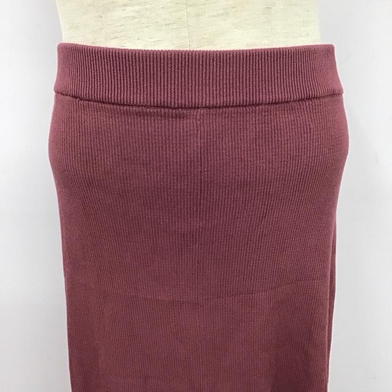 ザラ ZARA スカート ロングスカート ロングスカート ニットスカート フレアスカート S 無地 えんじ / ワインレッド /  レディース USED 古着 中古 10125168
