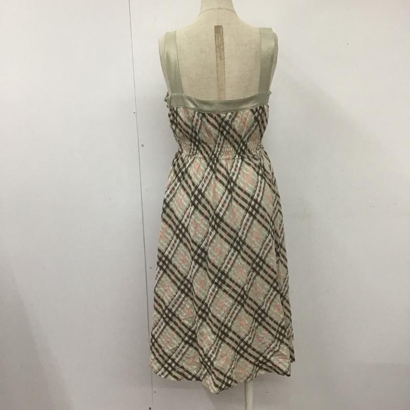 バーバリーブルーレーベル BURBERRY BLUE LABEL ワンピース ひざ丈スカート FM535-406-70 ノースリーブ ギャザー 38 チェック マルチカラー / マルチカラー /  レディース USED 古着 中古 10108586